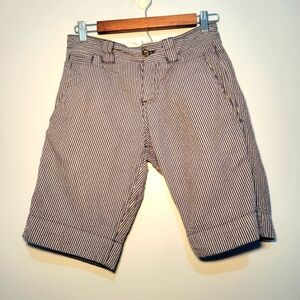 Rogue Mens Seersucker Cotton‎ Shorts Size 28 Blue/White Made in USA